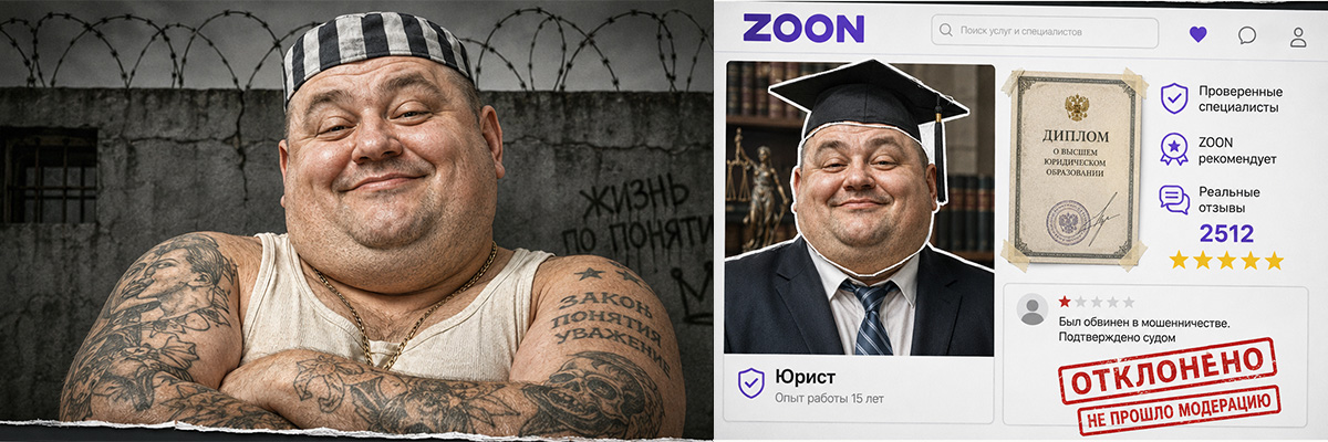 ZOON, скрывая информацию о преступлениях специалистов, вводит потребителей в заблуждение относительно их добросовестности